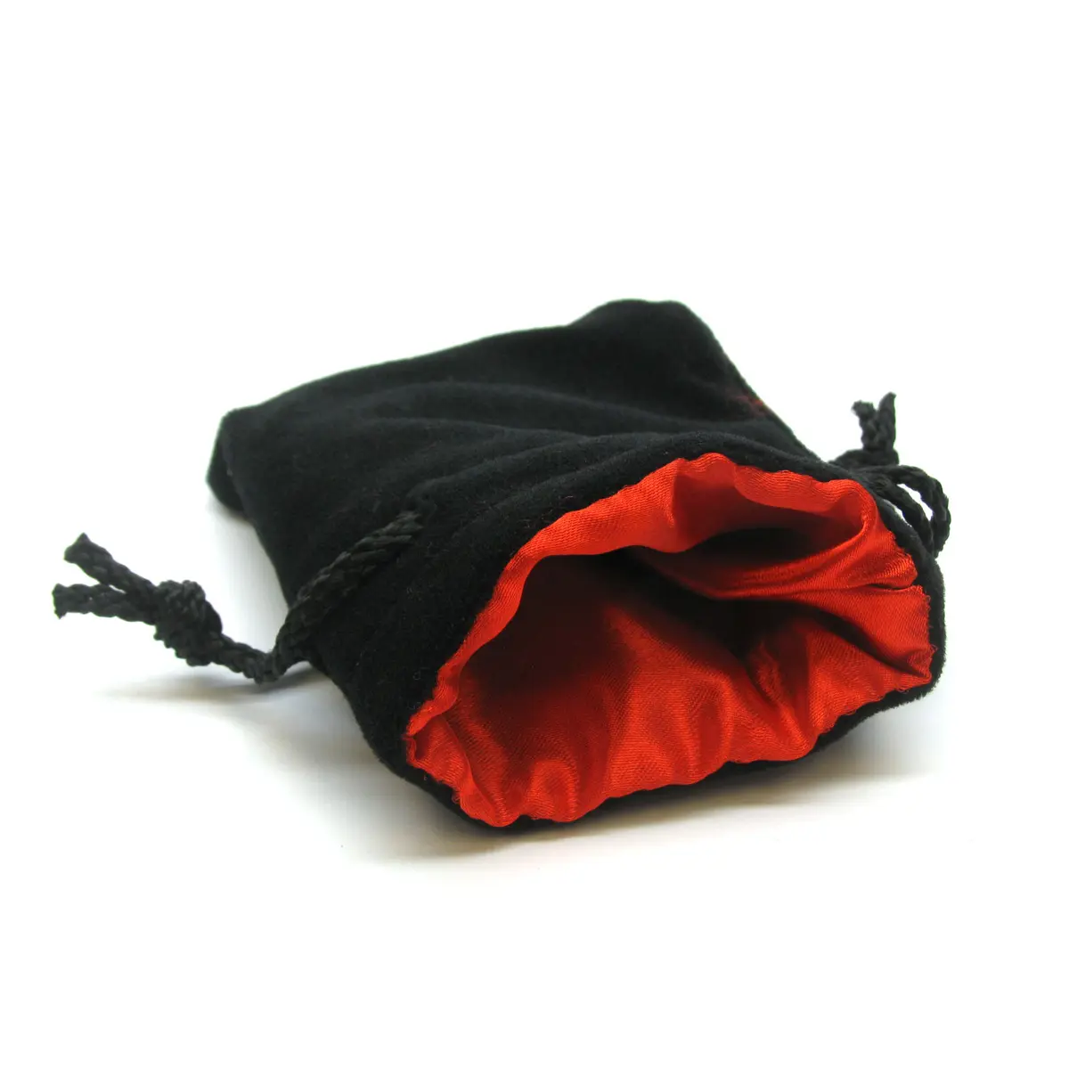 Koplow Games 3.75"x4" Black Velvet Dice Bag - Red Lining