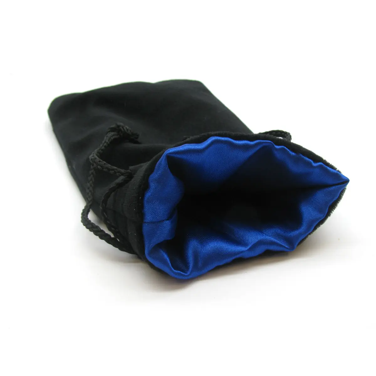 Koplow Games 5"x8" Black Velvet Dice Bag - Blue Lining