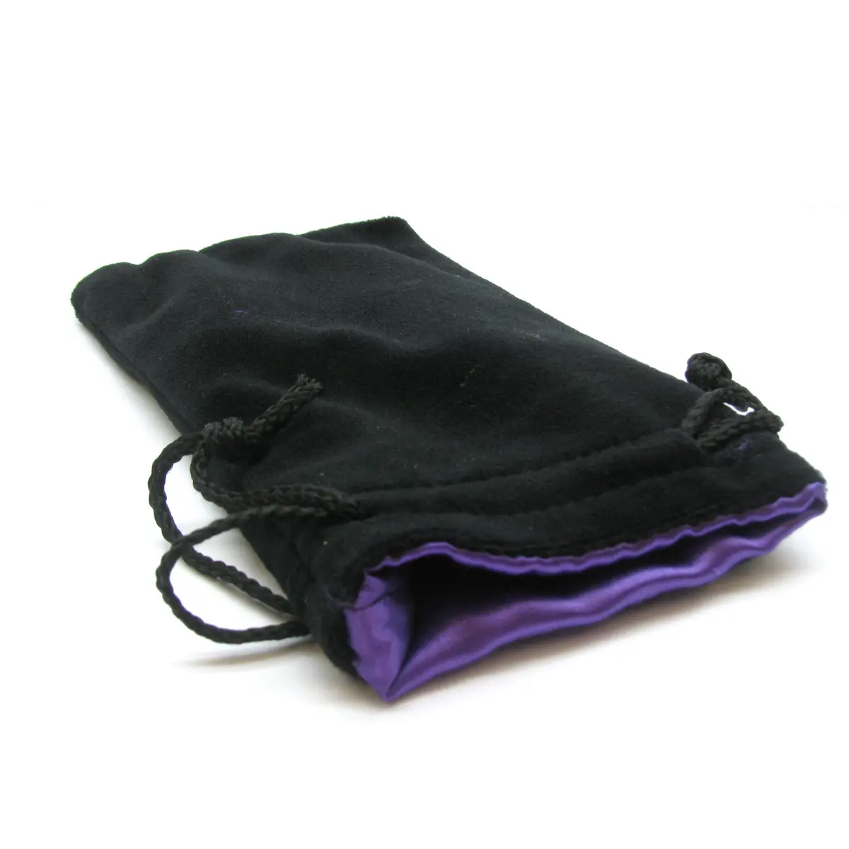 Koplow Games 5"x8" Black Velvet Dice Bag - Purple Lining