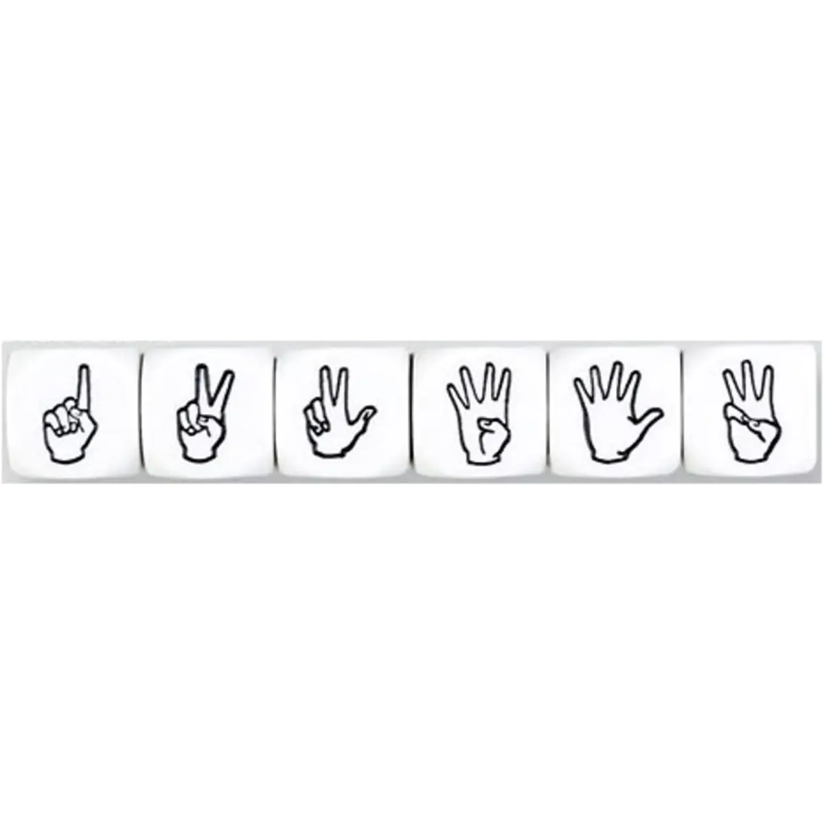 Koplow Games d6 20mm Number Dice 1-6 & 7-12 - Sign Language (6