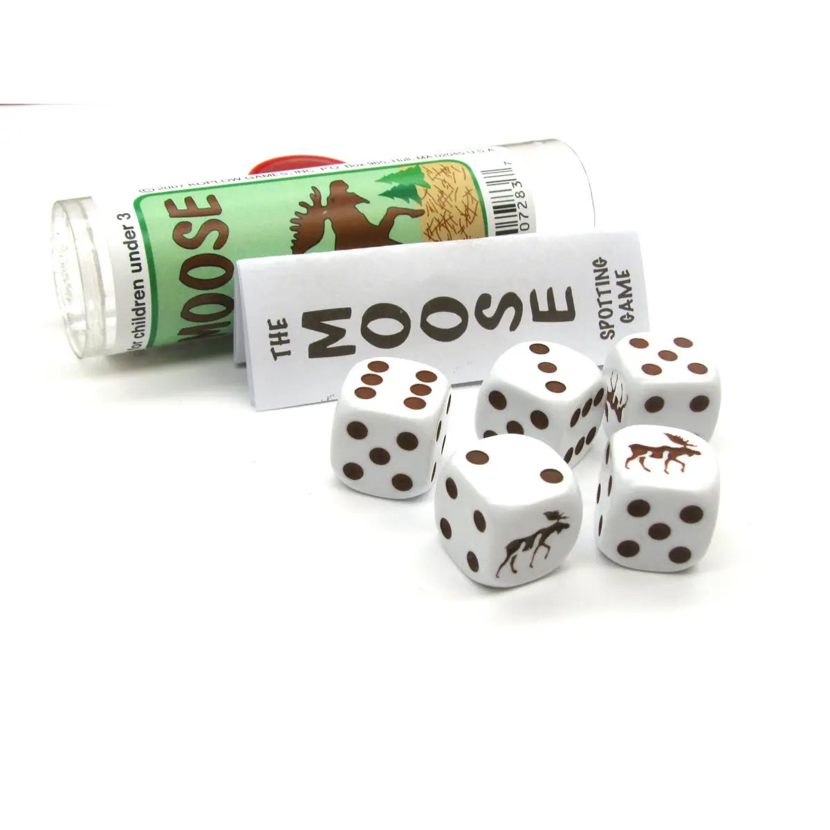 Moose Dice Game 5 Dice Set with Travel Tube and Instructions