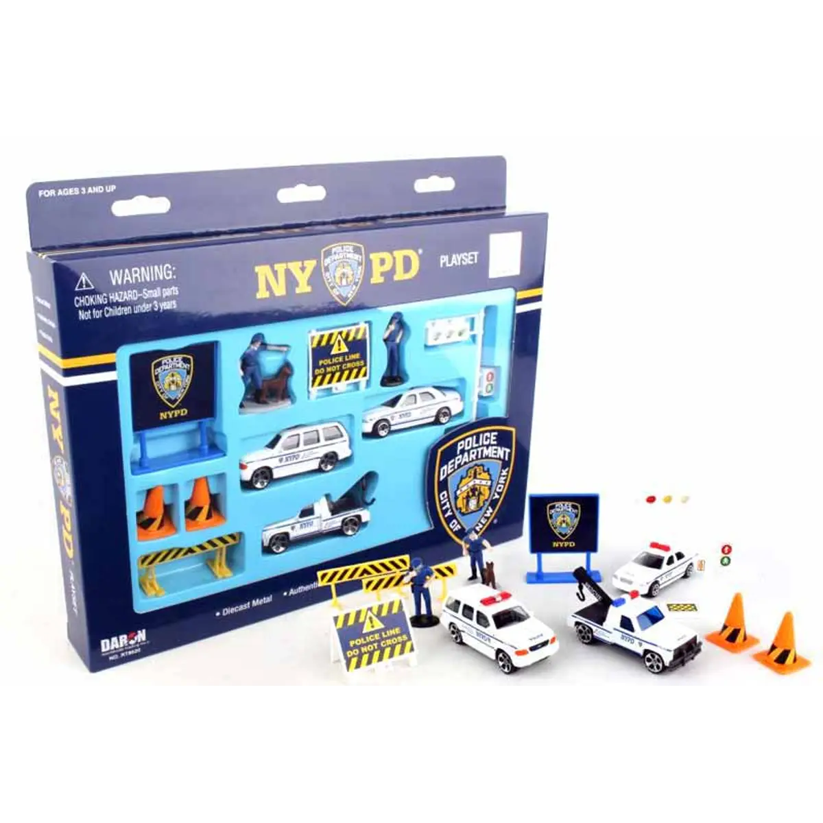 NYPD 12 Piece Playset with Vehicles, Signs, and Officiers