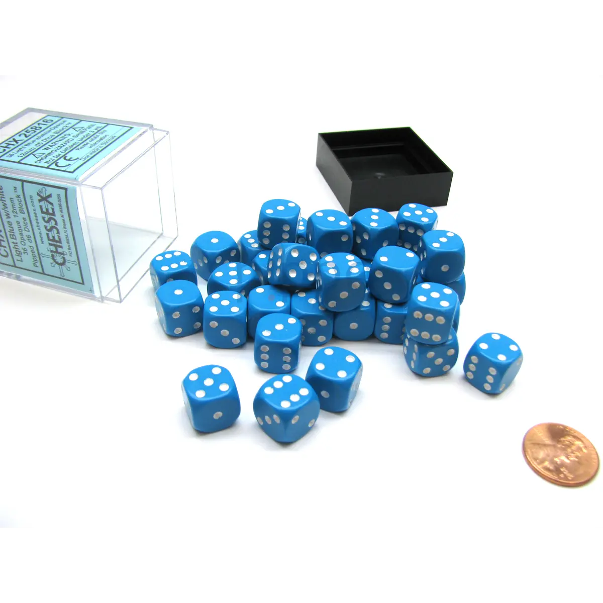 Opaque Light Blue/white 12mm d6 Dice Block