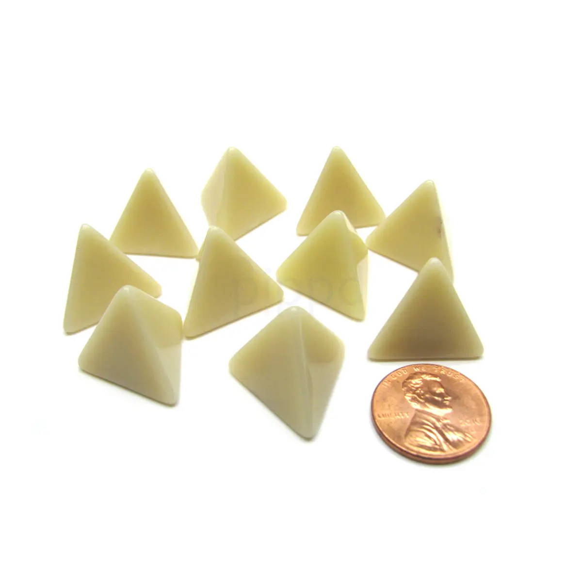 Opaque Polyhedral Bag Of 10 Blank Ivory 18mm D4 Chessex Dice