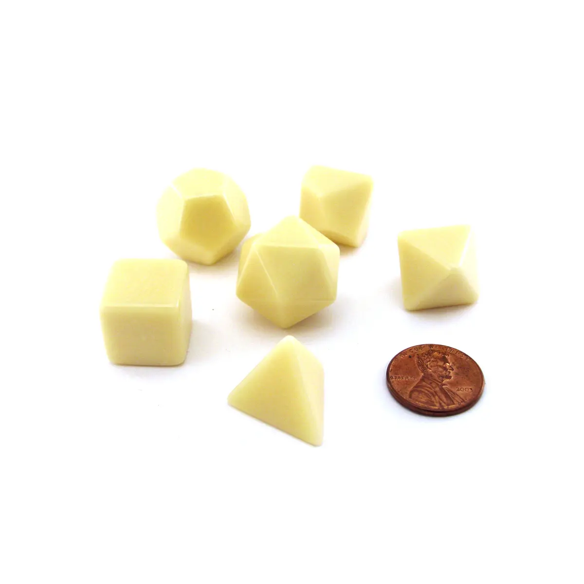 Opaque Polyhedral Ivory Set Of 6 Blank Chessex Dice