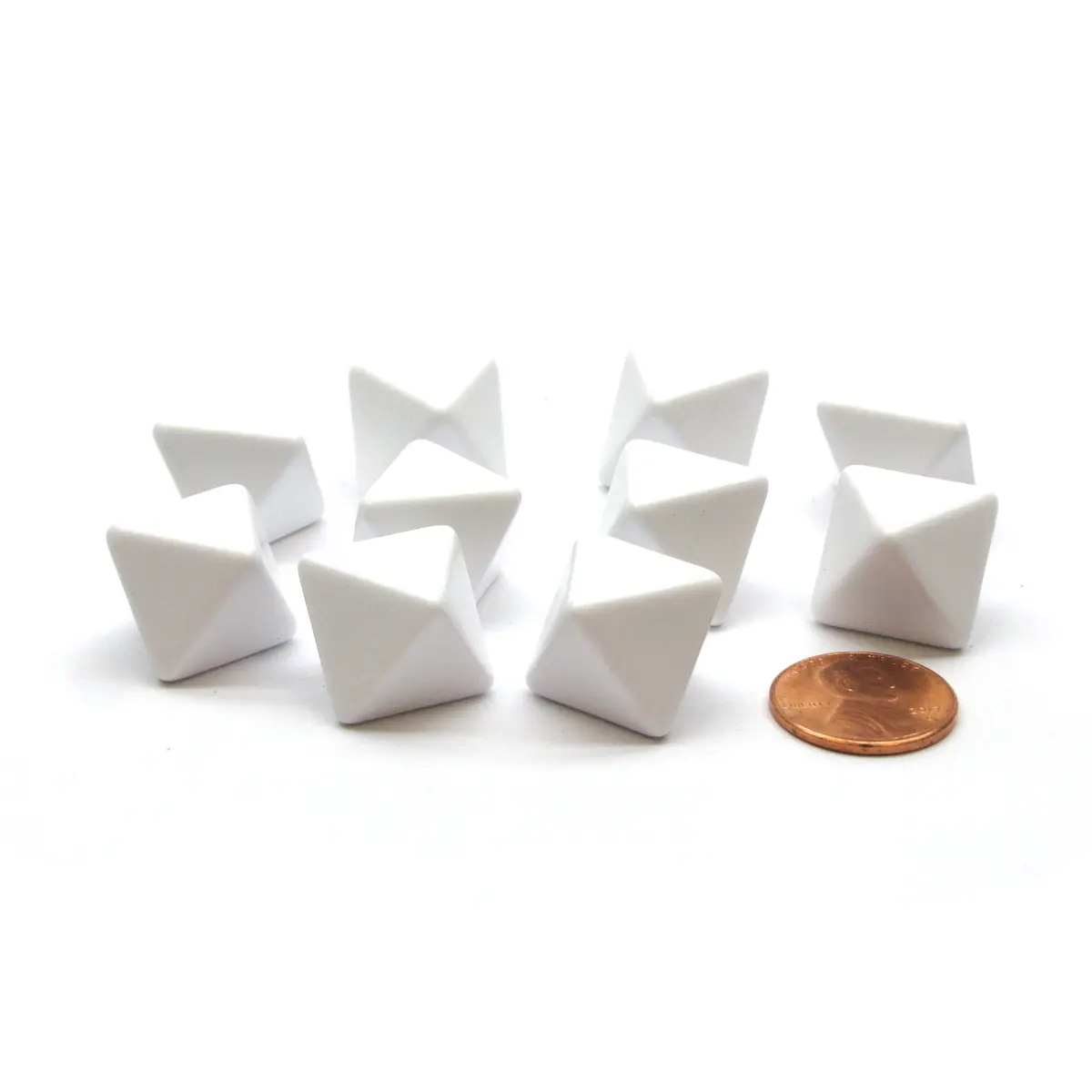 Pack of 10 D8 Blank Standard Sized Dice - White