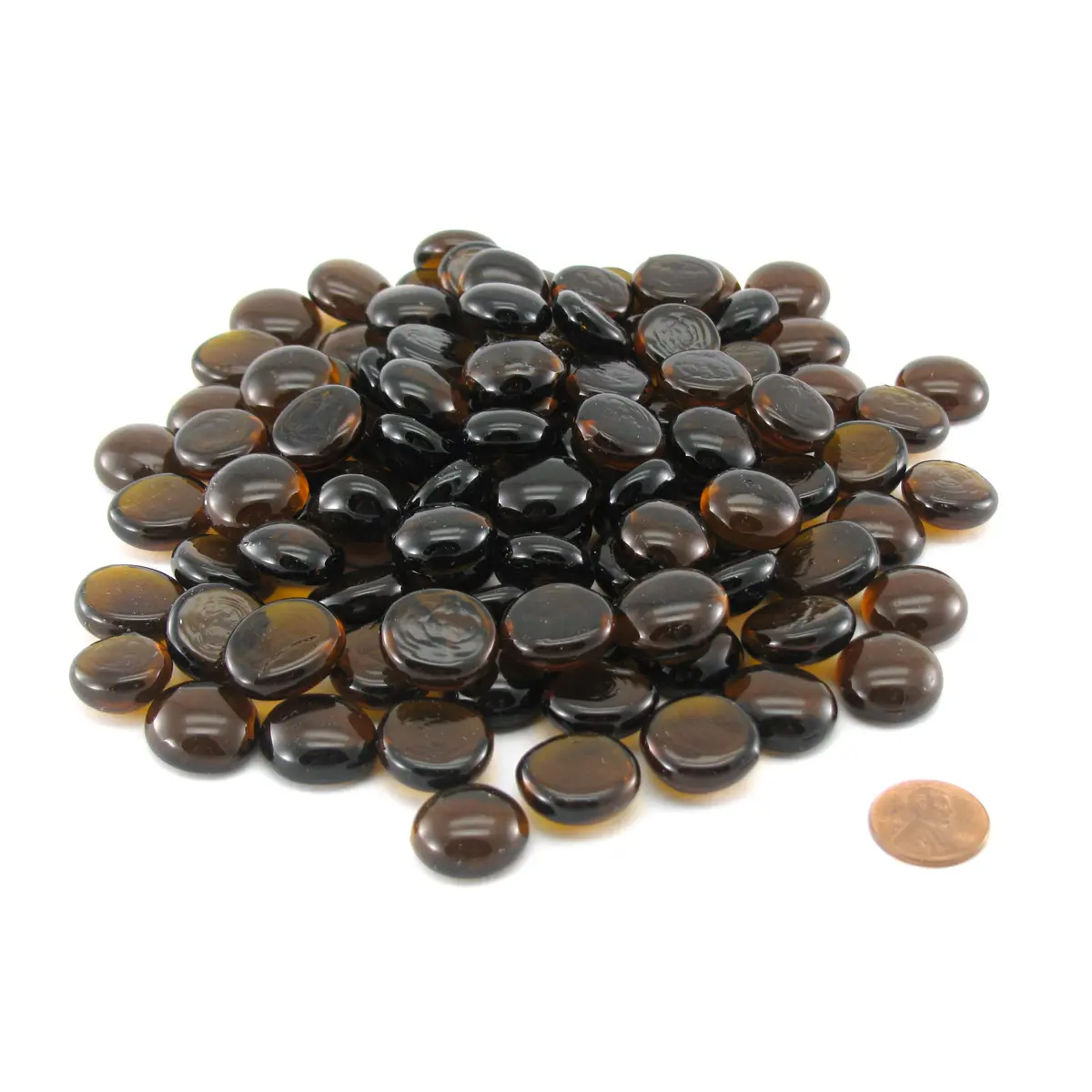 Pack of 100 Life Stone Gaming Glass Stones - Amber