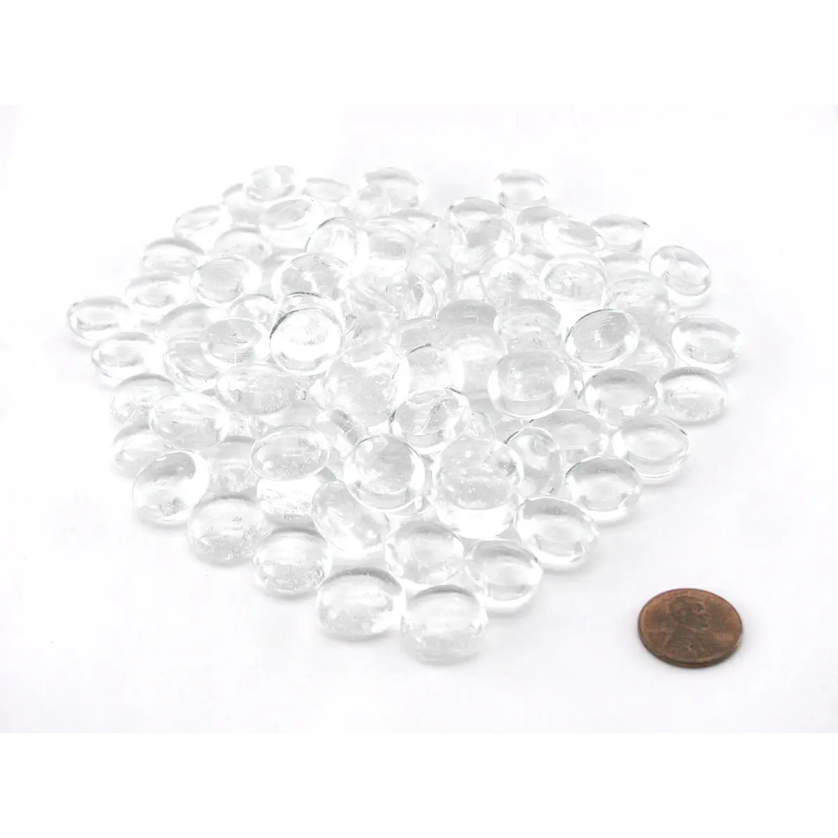 Pack of 100 Life Stone Gaming Glass Stones - Clear