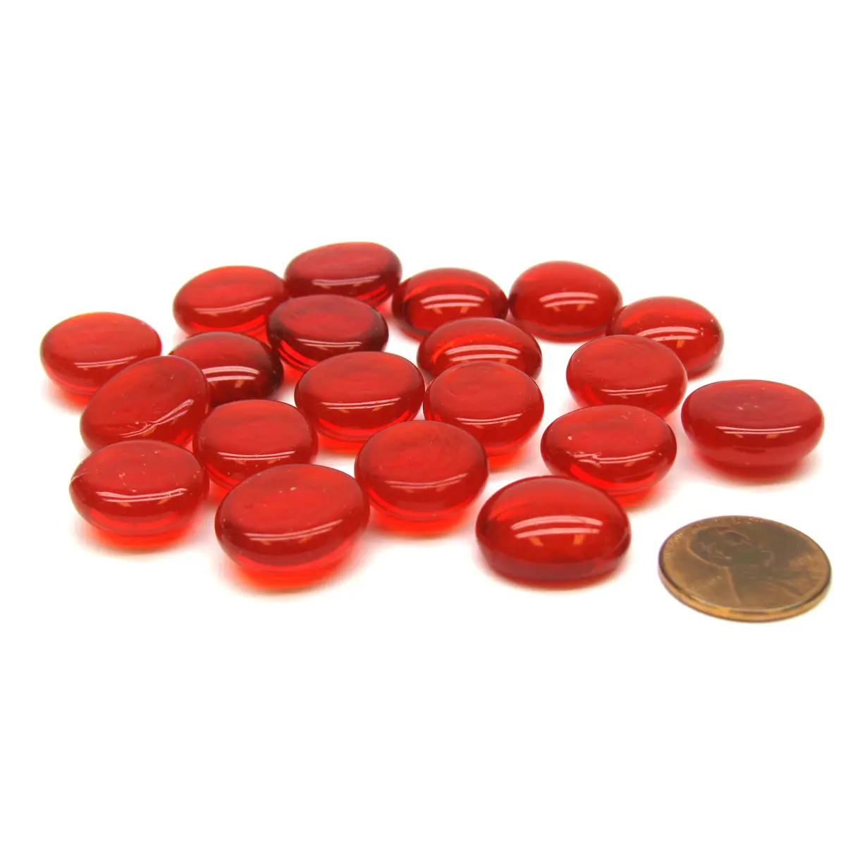 Pack of 20 Life Stone Gaming Glass Stones - Red