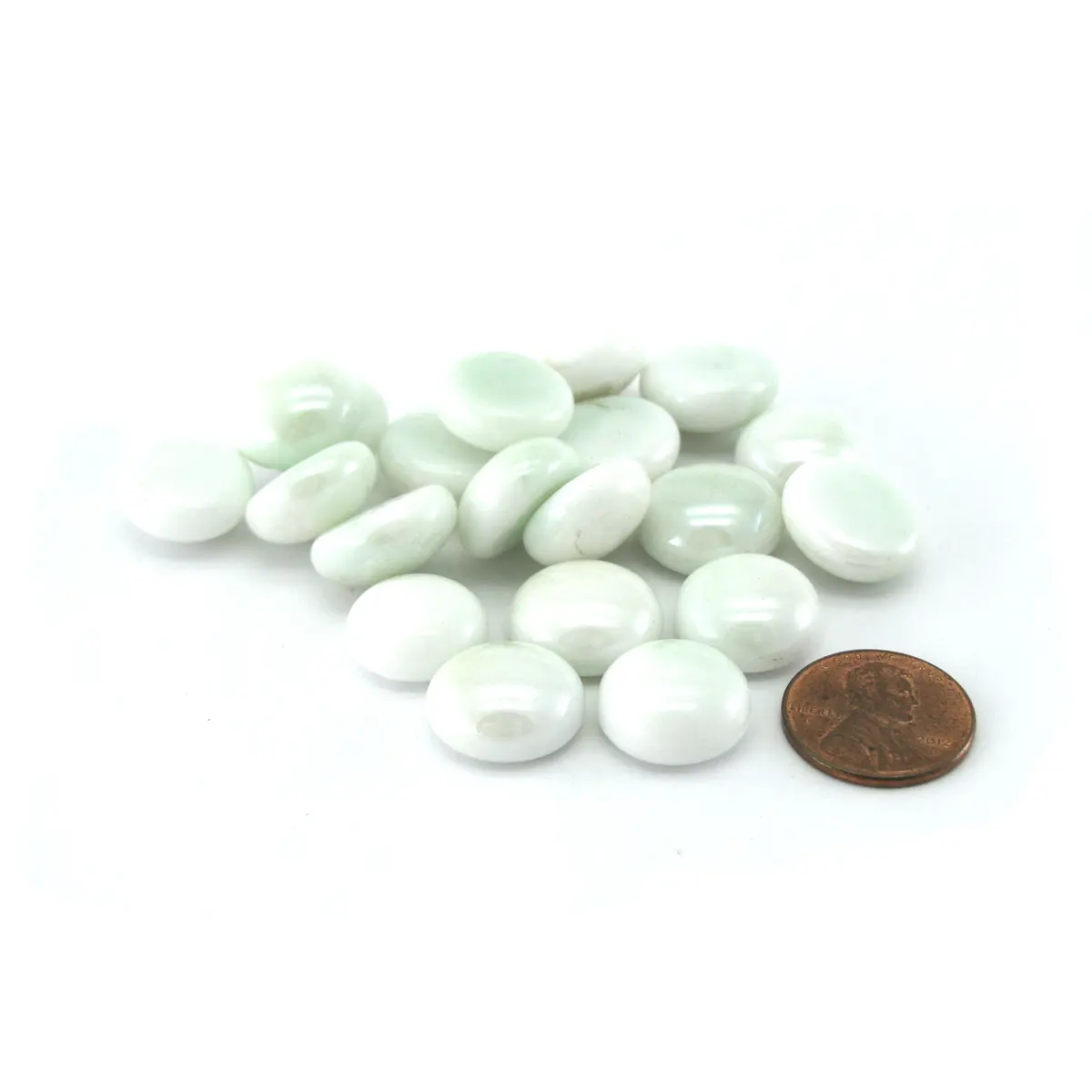Pack of 20 White Colored Glass Life Stones Counters