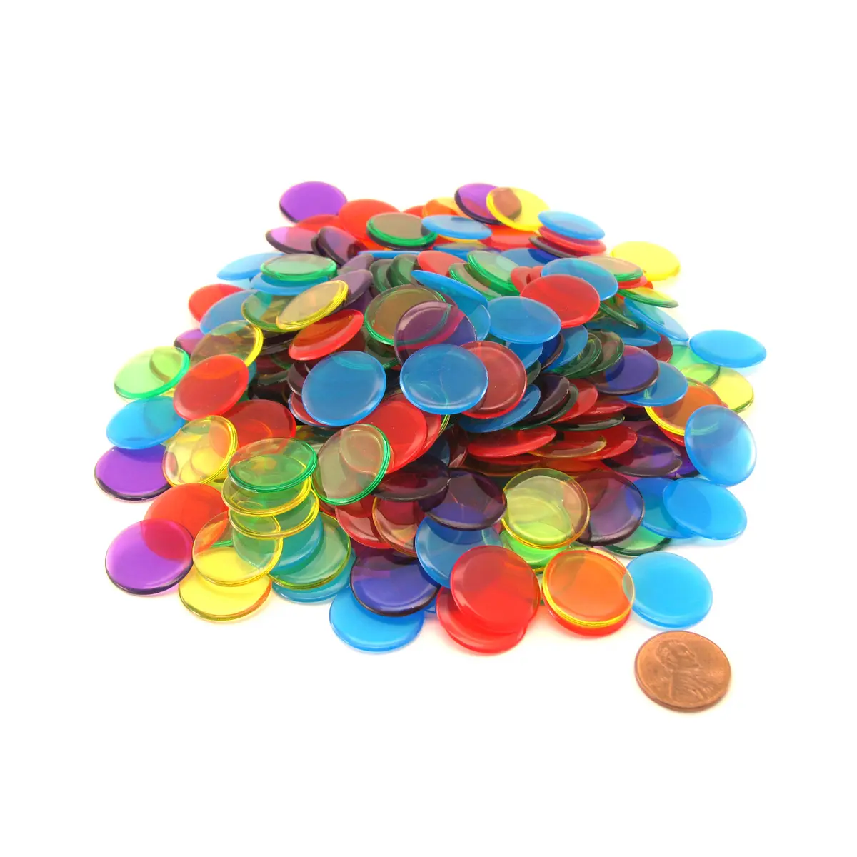 Pack of 250 5 Assorted Colors Extra Thick 3/4" 19mm Sorting Chips
