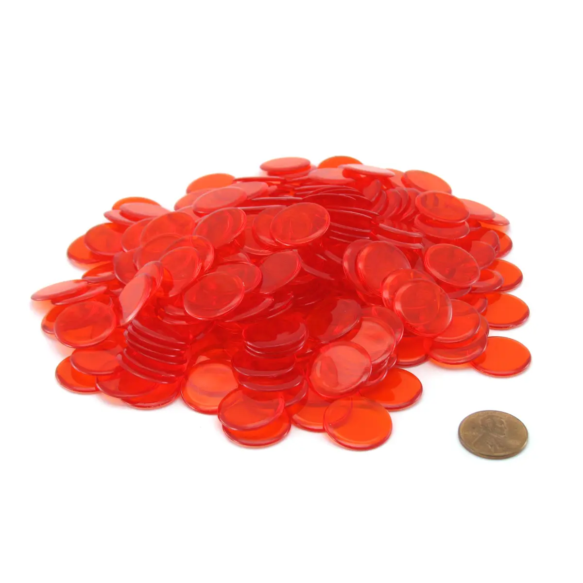 Pack of 250 Transparent Orange Extra Thick 3/4" 19mm Sorting Chips