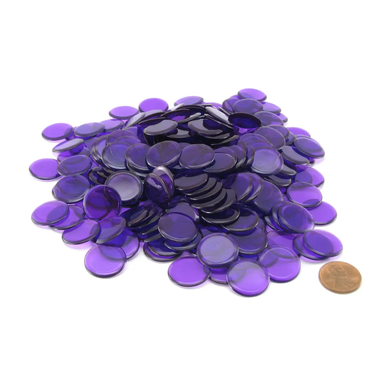 Pack of 250 Transparent Purple Extra Thick 3/4" 19mm Sorting Chips