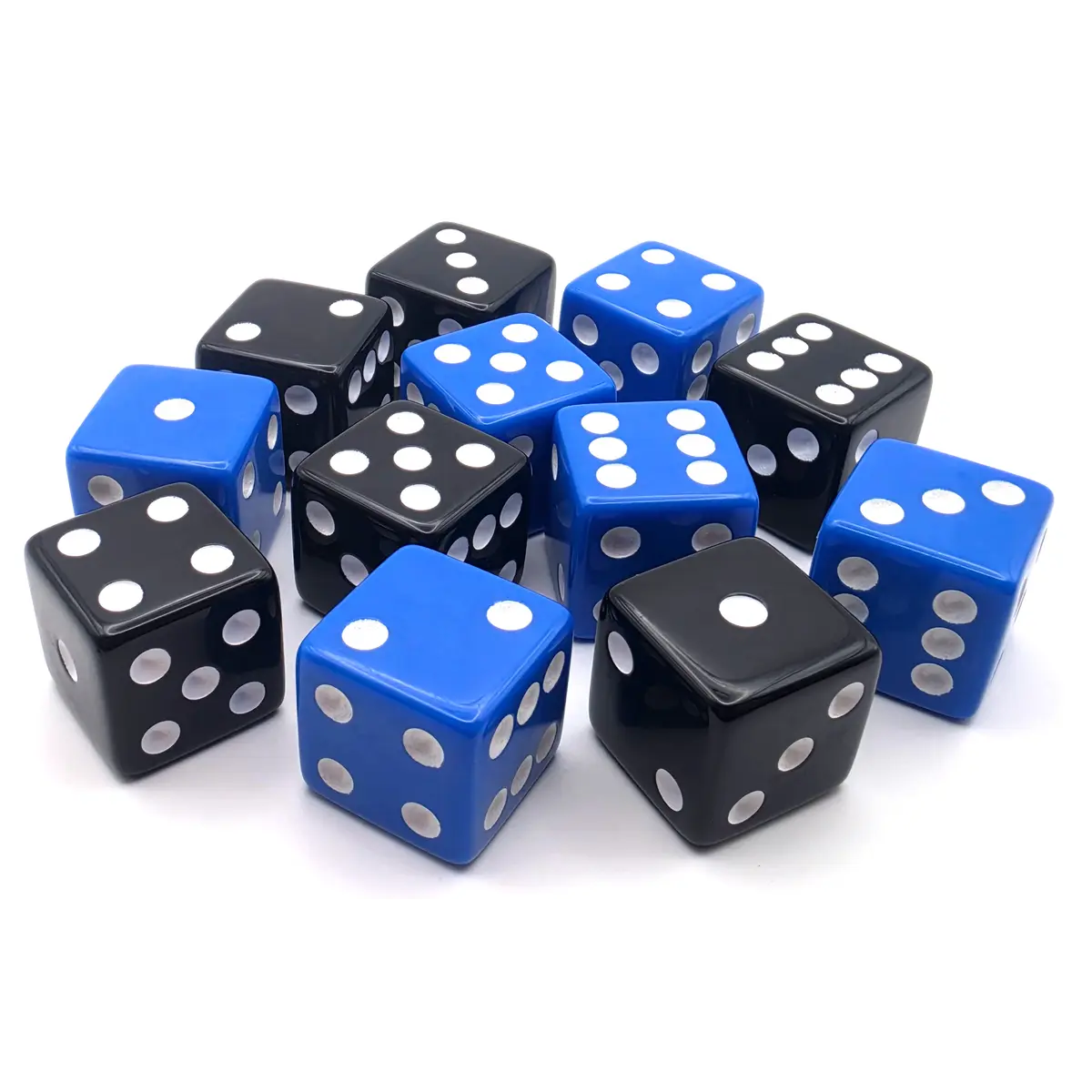 PipFlip 19mm Opaque 6-Sided D6 Dice with Pips, 12-Pack
