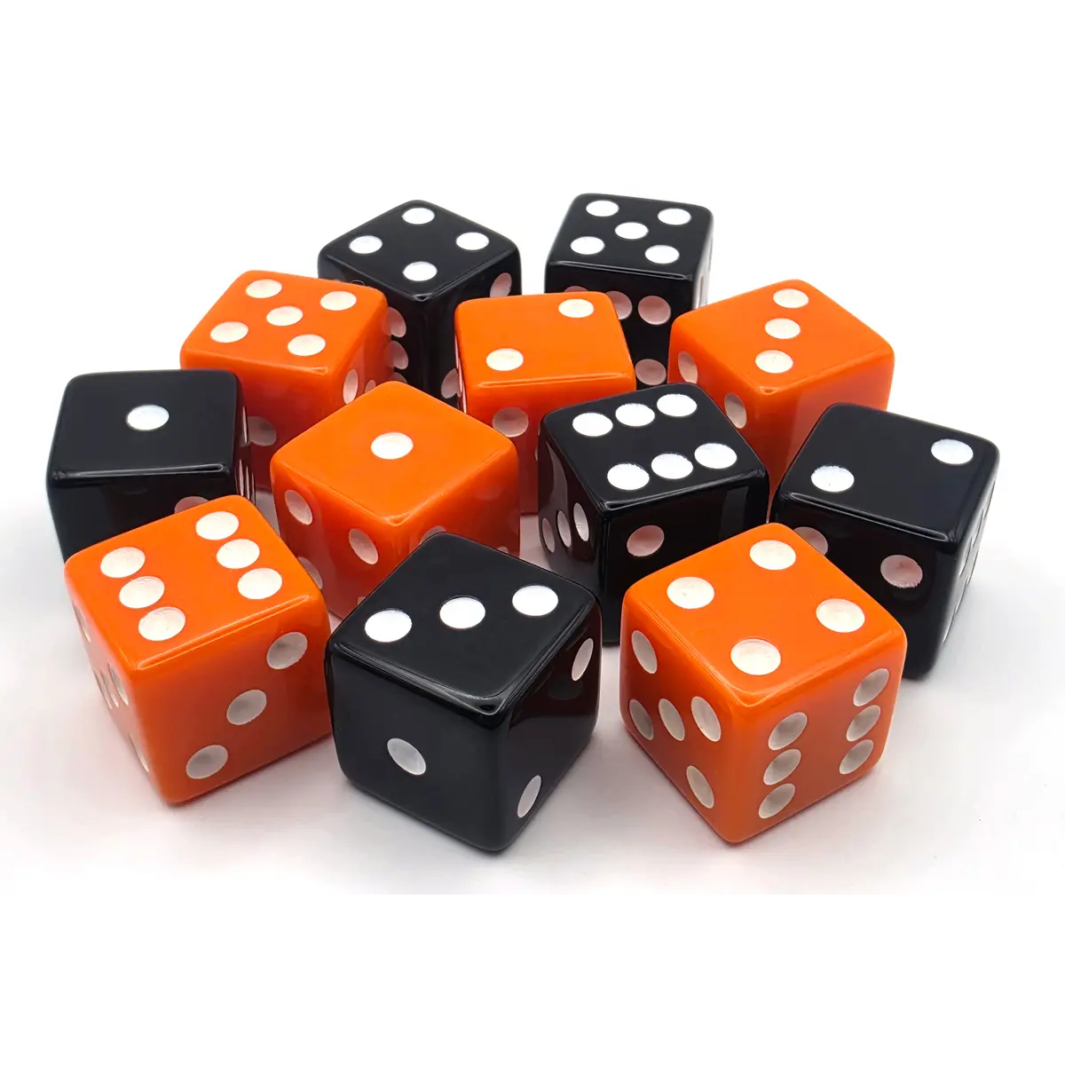 PipFlip 19mm Opaque 6-Sided D6 Dice with Pips, 12-Pack