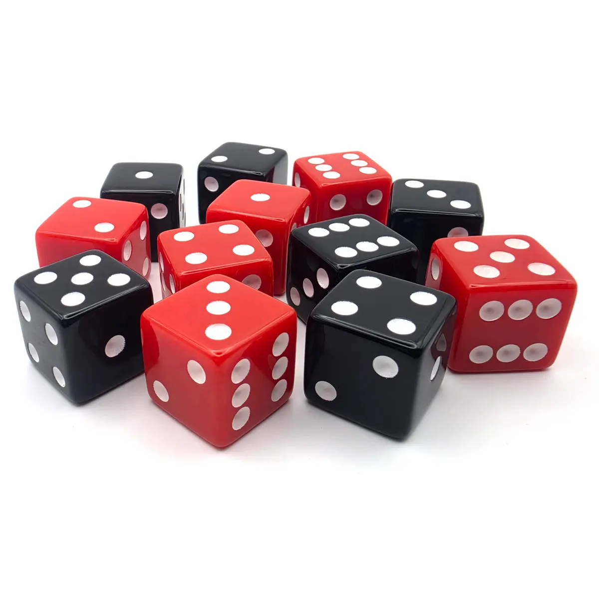 PipFlip 19mm Opaque 6-Sided D6 Dice with Pips, 12-Pack