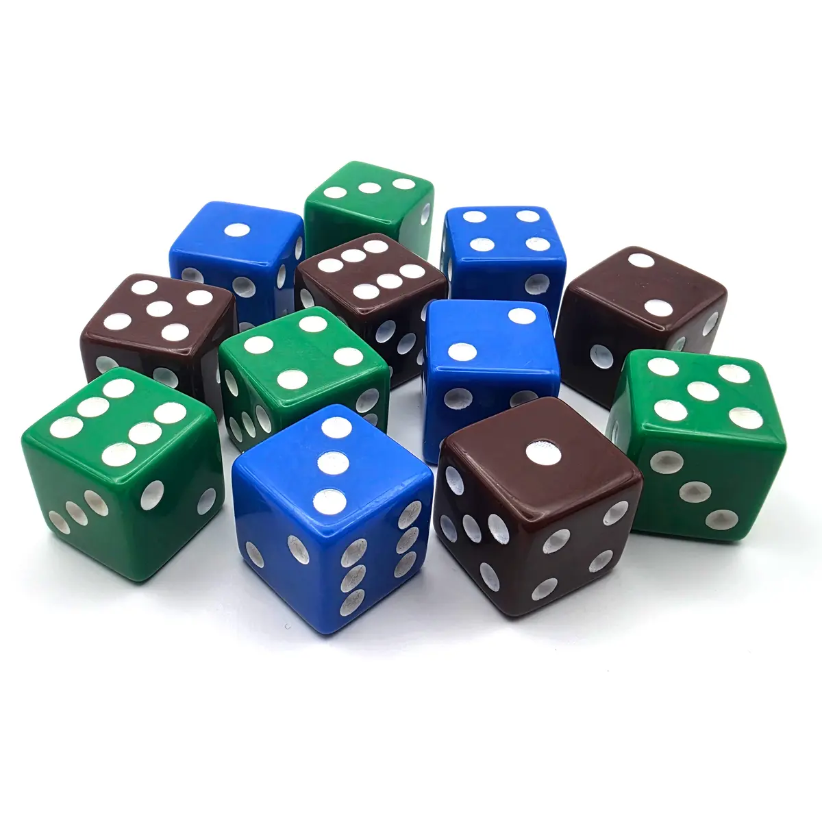 PipFlip 19mm Opaque 6-Sided D6 Dice with Pips, 12-Pack