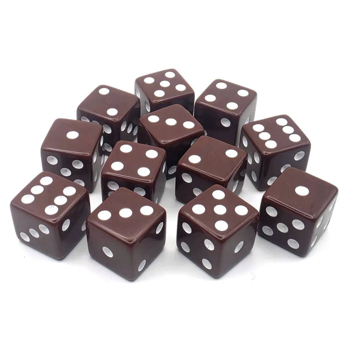 PipFlip 19mm Opaque 6-Sided D6 Dice with Pips, 12-Pack
