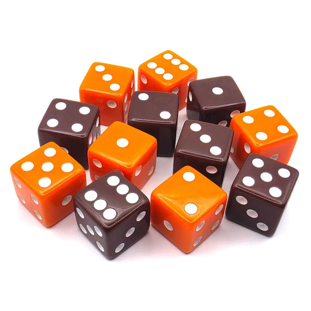 PipFlip 19mm Opaque 6-Sided D6 Dice with Pips, 12-Pack