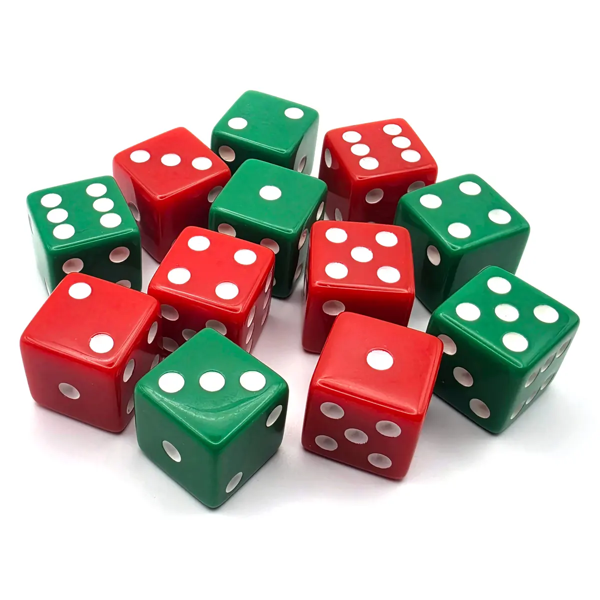 PipFlip 19mm Opaque 6-Sided D6 Dice with Pips, 12-Pack