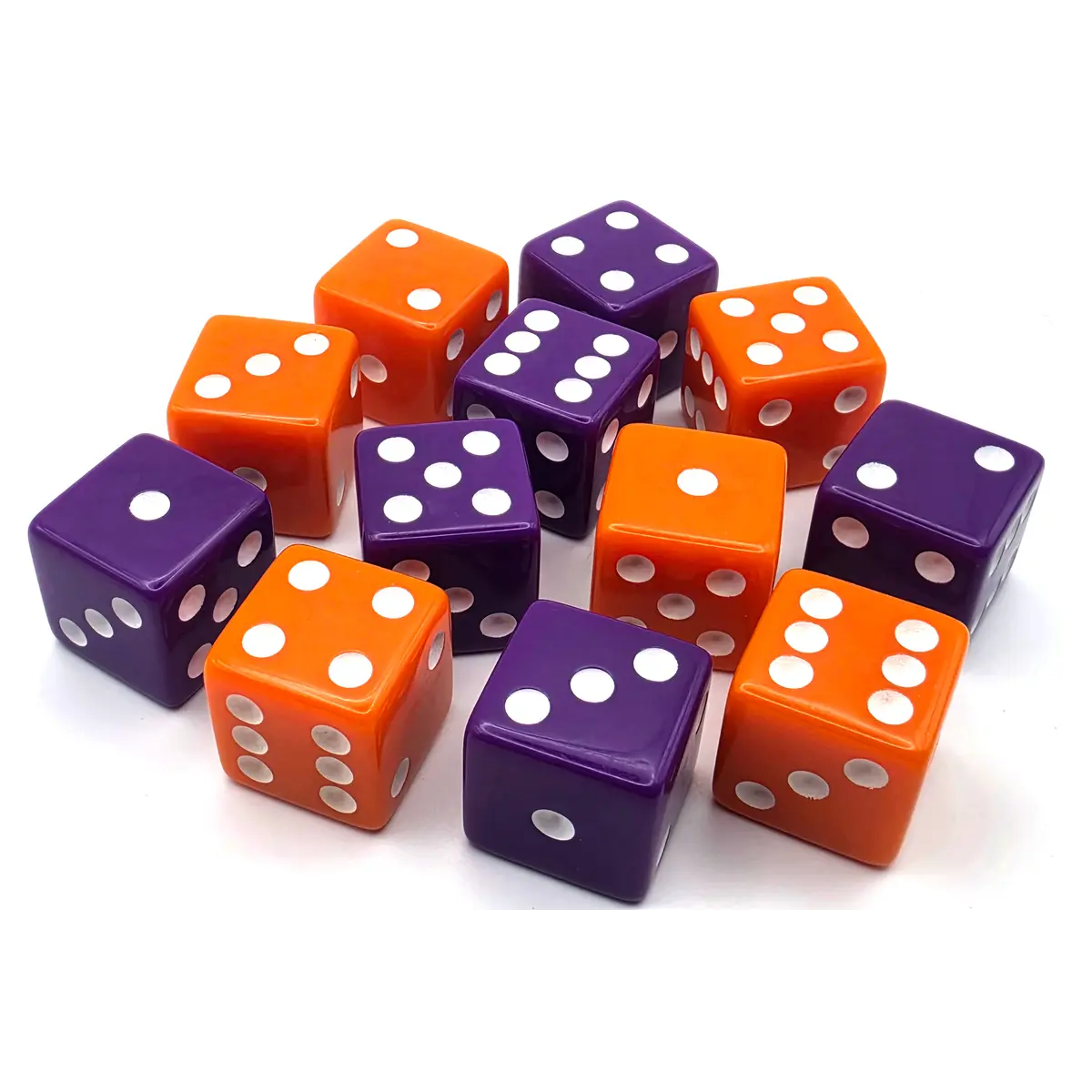 PipFlip 19mm Opaque 6-Sided D6 Dice with Pips, 12-Pack