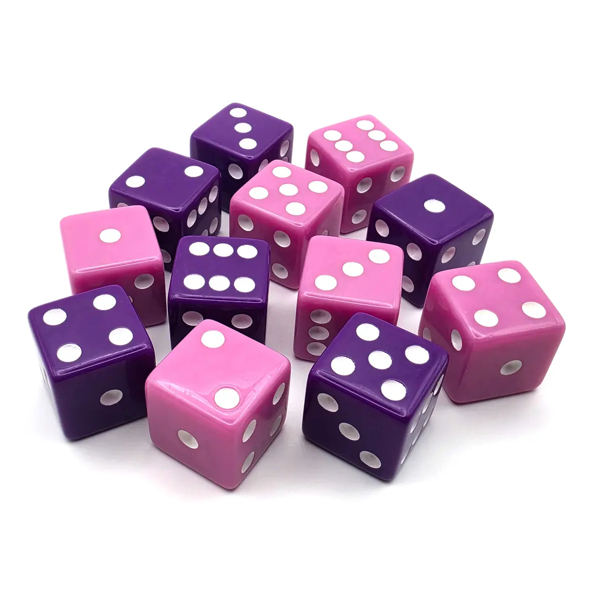 PipFlip 19mm Opaque 6-Sided D6 Dice with Pips, 12-Pack