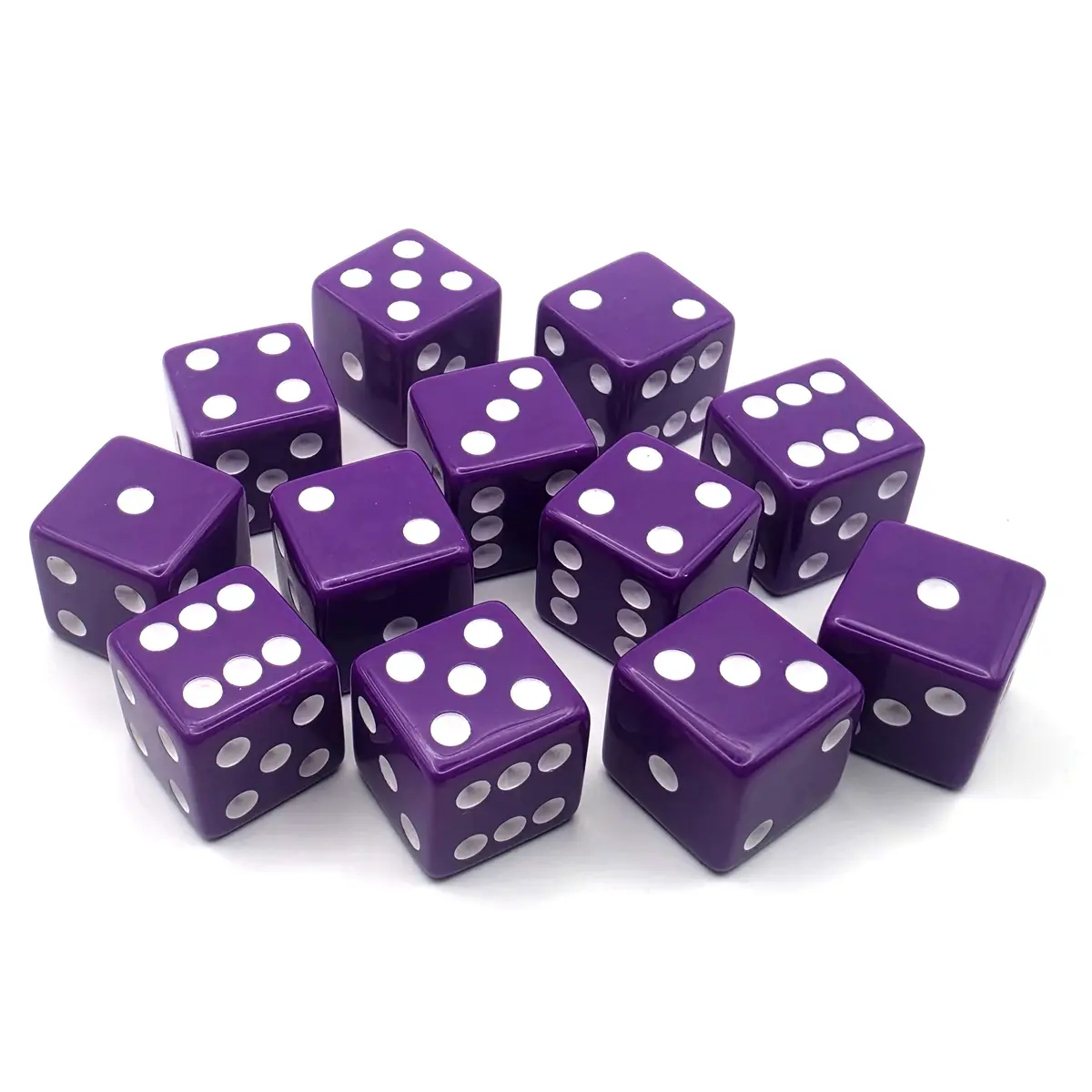 PipFlip 19mm Opaque 6-Sided D6 Dice with Pips, 12-Pack