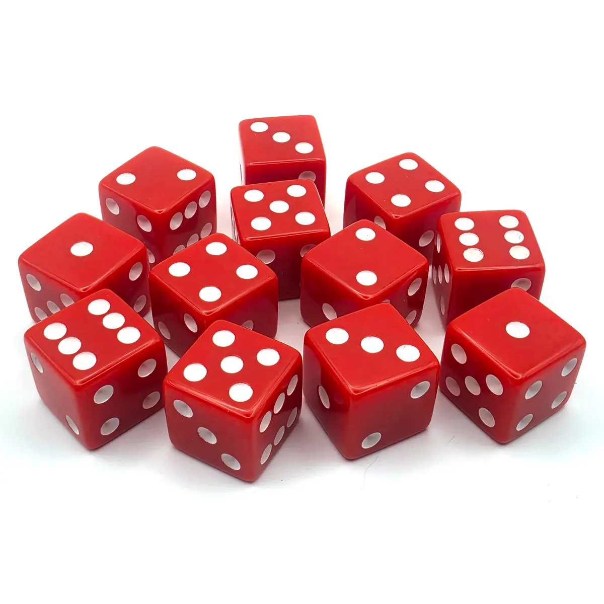 PipFlip 19mm Opaque 6-Sided D6 Dice with Pips, 12-Pack