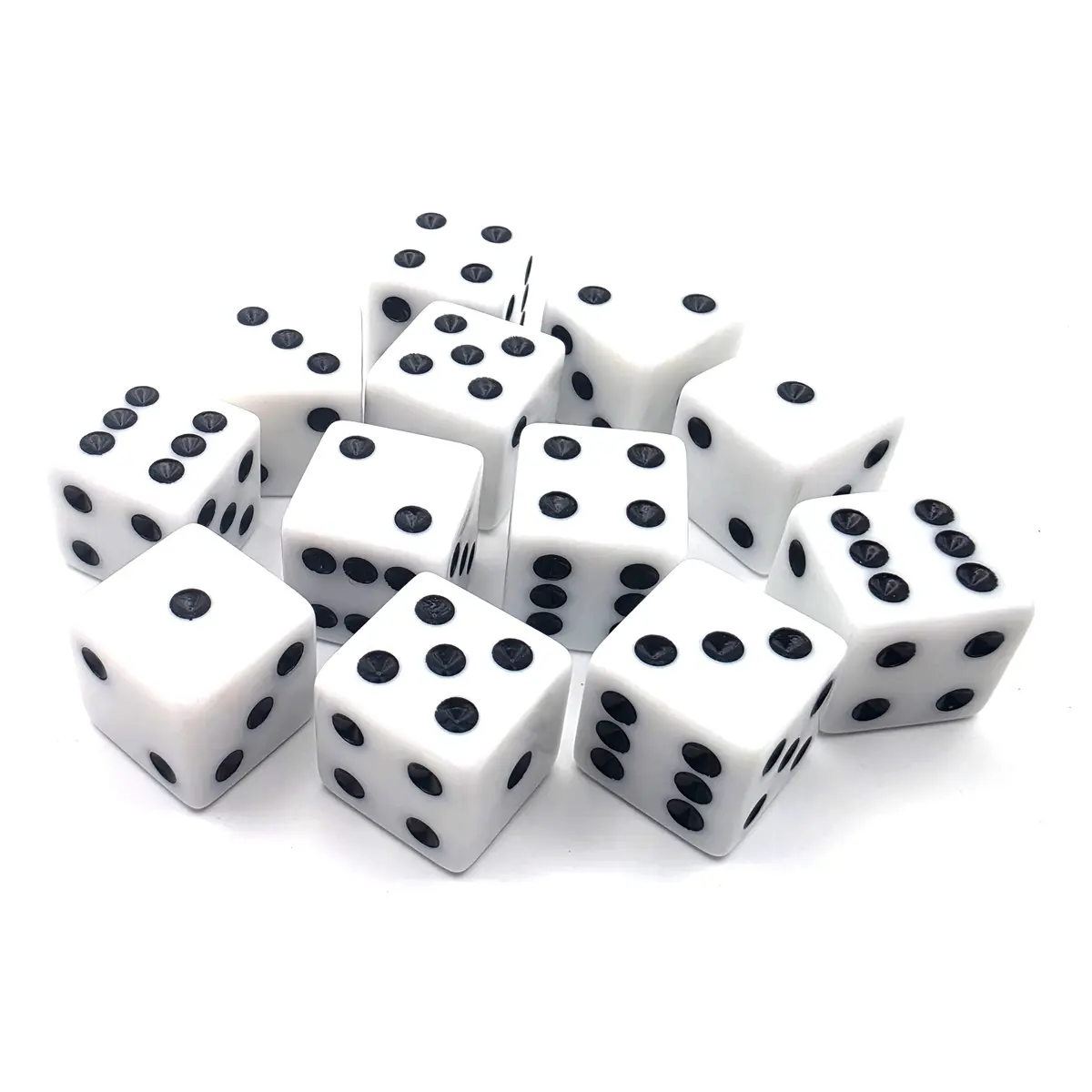 PipFlip 19mm Opaque 6-Sided D6 Dice with Pips, 12-Pack