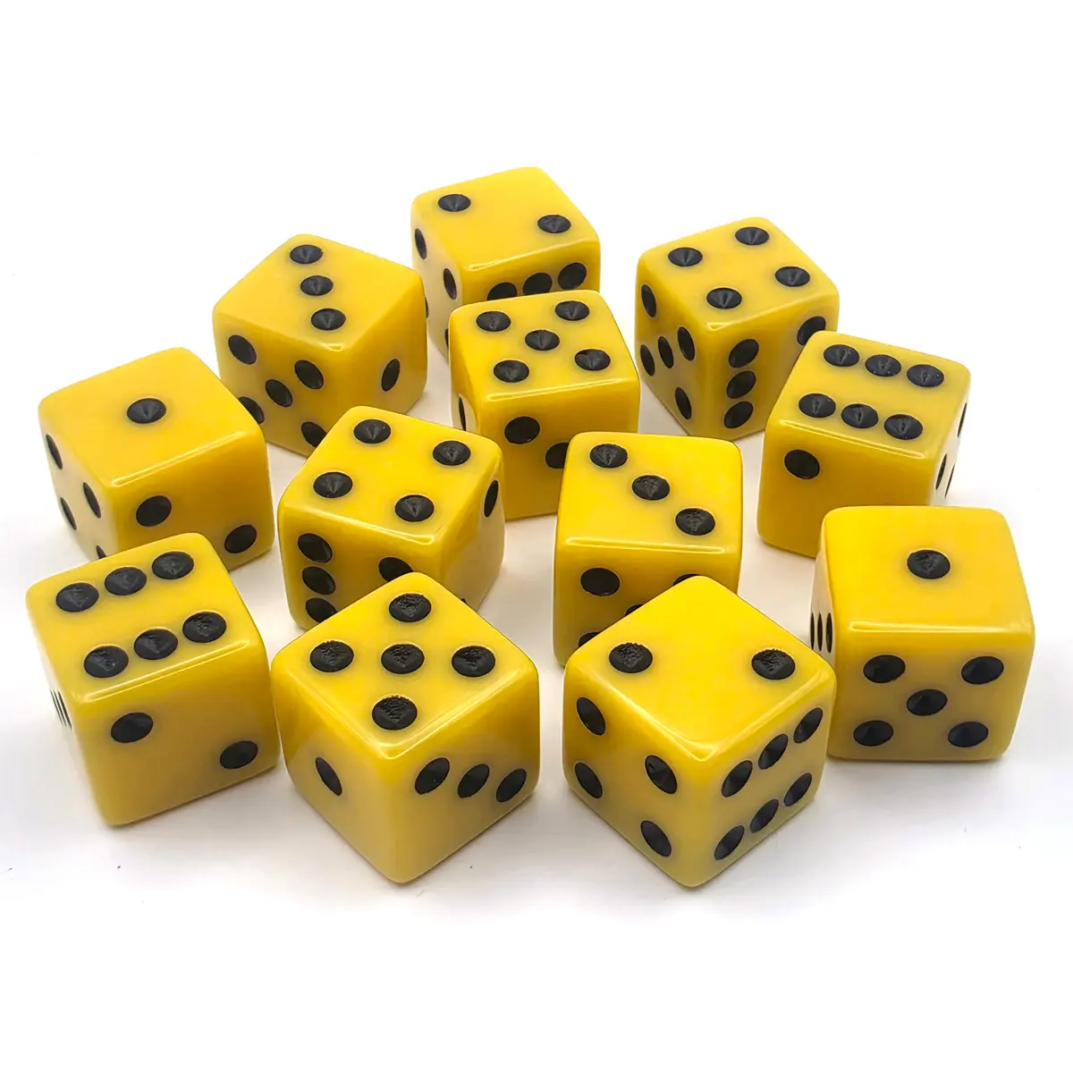 PipFlip 19mm Opaque 6-Sided D6 Dice with Pips, 12-Pack