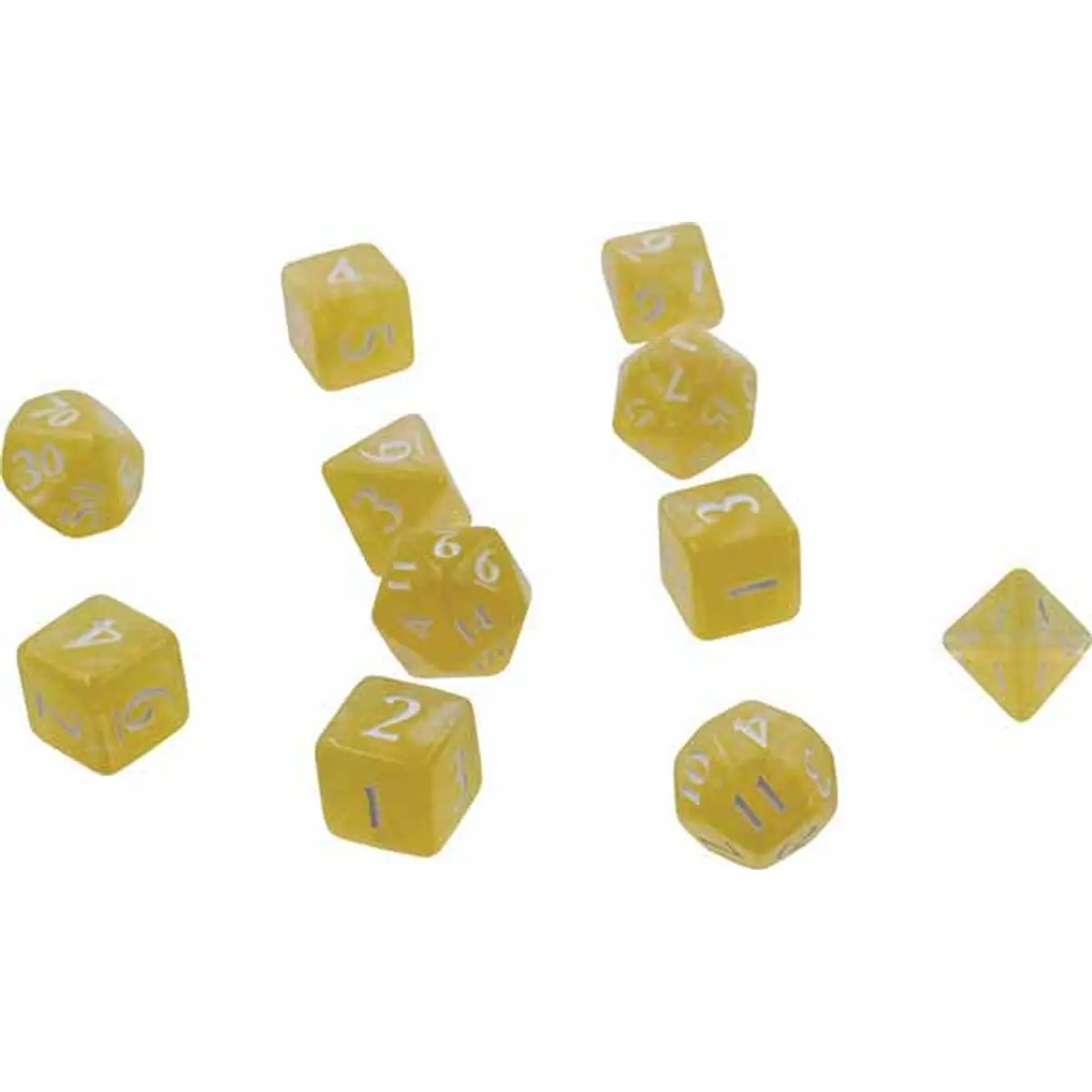 Polyhedral 11 Piece Eclipse Dice Set - Lemon Yellow