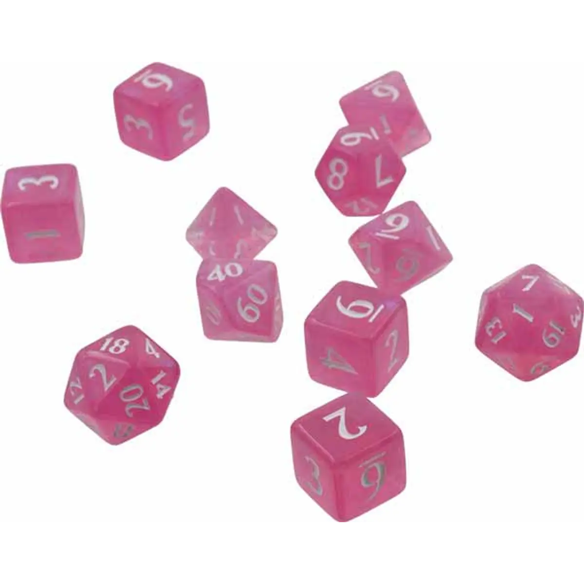 Polyhedral 11 Piece Eclipse Dice Set - Hot Pink