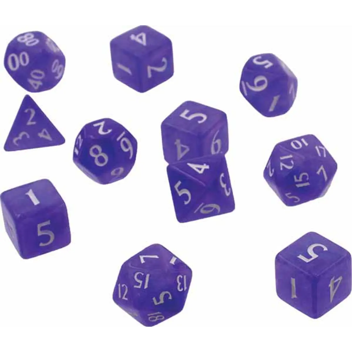 Polyhedral 11 Piece Eclipse Dice Set - Royal Purple