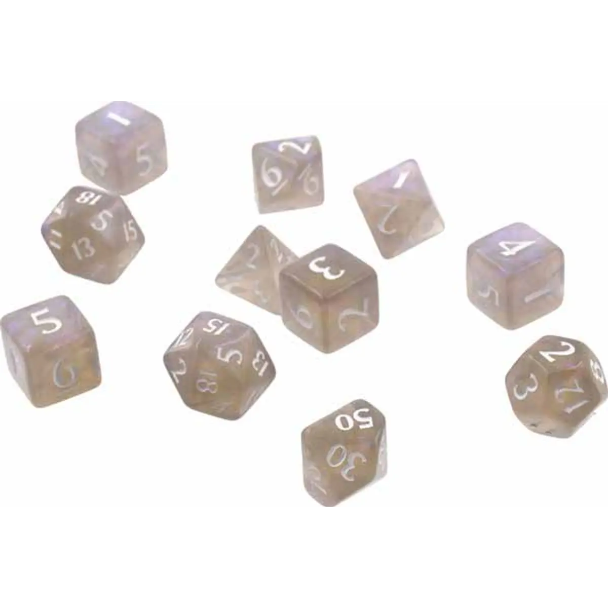 Polyhedral 11 Piece Eclipse Dice Set - Smoke Grey