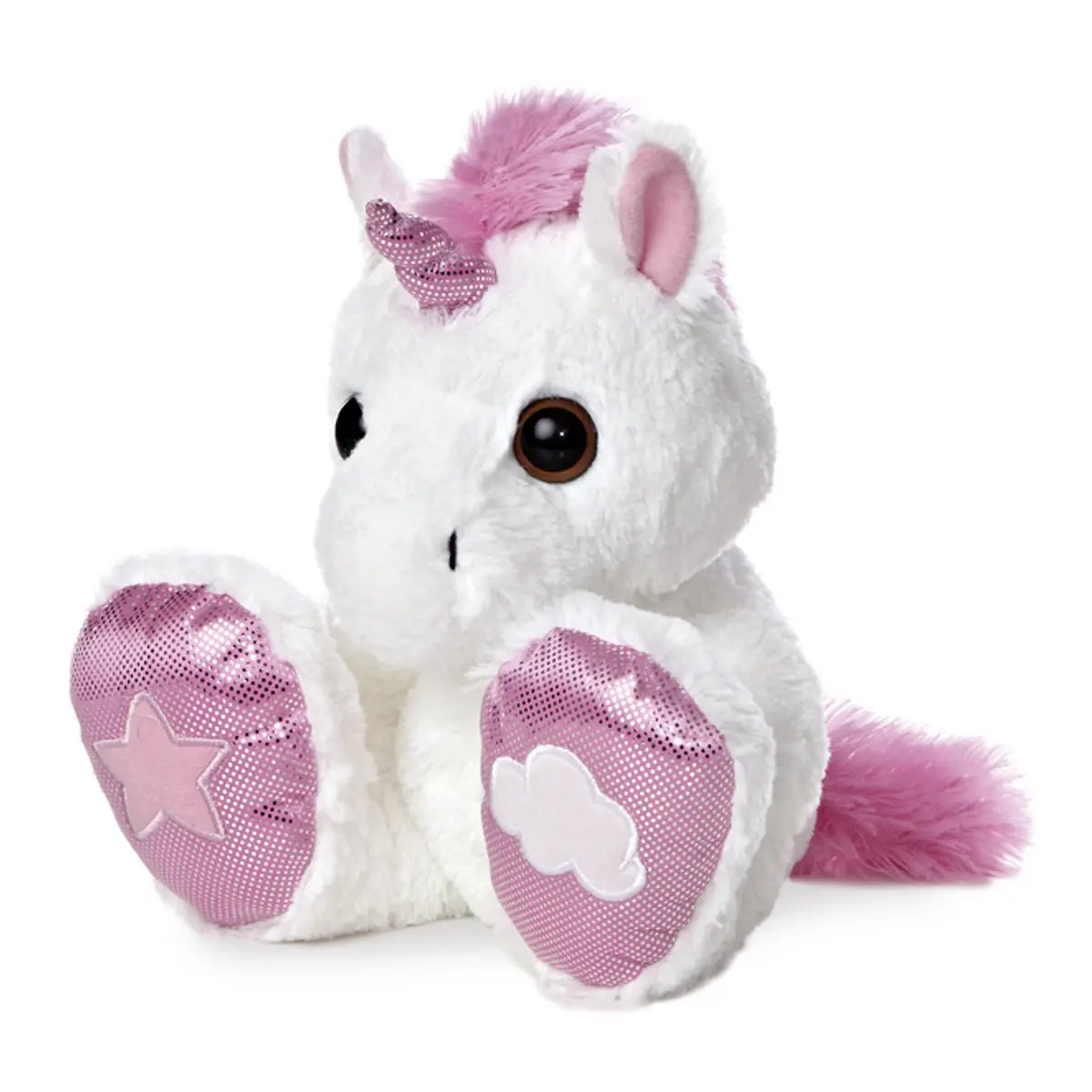 Rainbow Taddle Toes 10" Aurora Plush Pink and White Unicorn