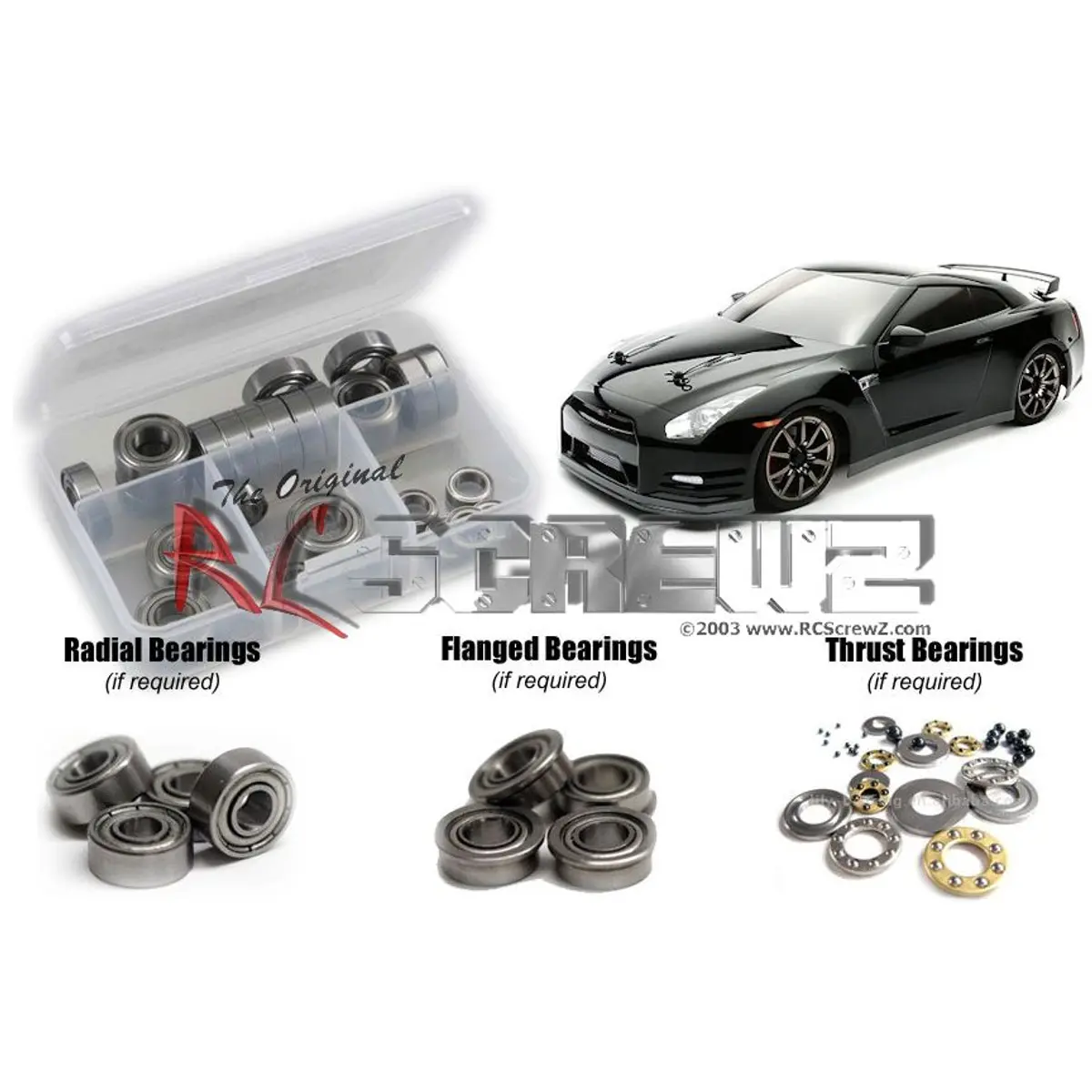 RC Screwz Metal Shielded Bearing Kit for 1/10 RC Car Vaterra Nissan GTR