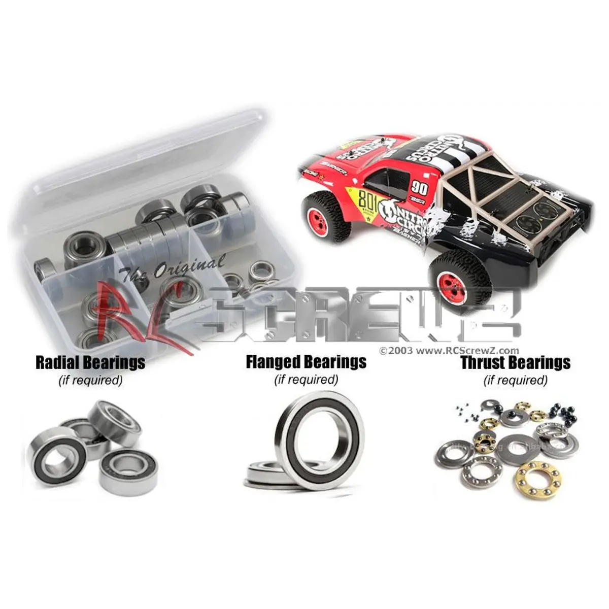 RC Screwz Rubber Shielded Bearing Kit for BSR/Basher Nitro Circus SC #bsr002r