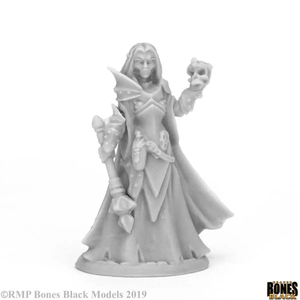 Reaper Miniatures Dark Elf Priestess #44071 Bones Black Unpainted Plastic Figure