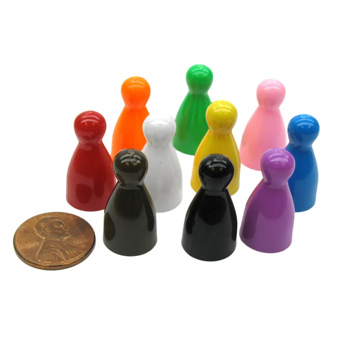 Set of 10 Halma 25mm Pawns Pawn Peg Pegs Board Game Play Pieces 10 Colors