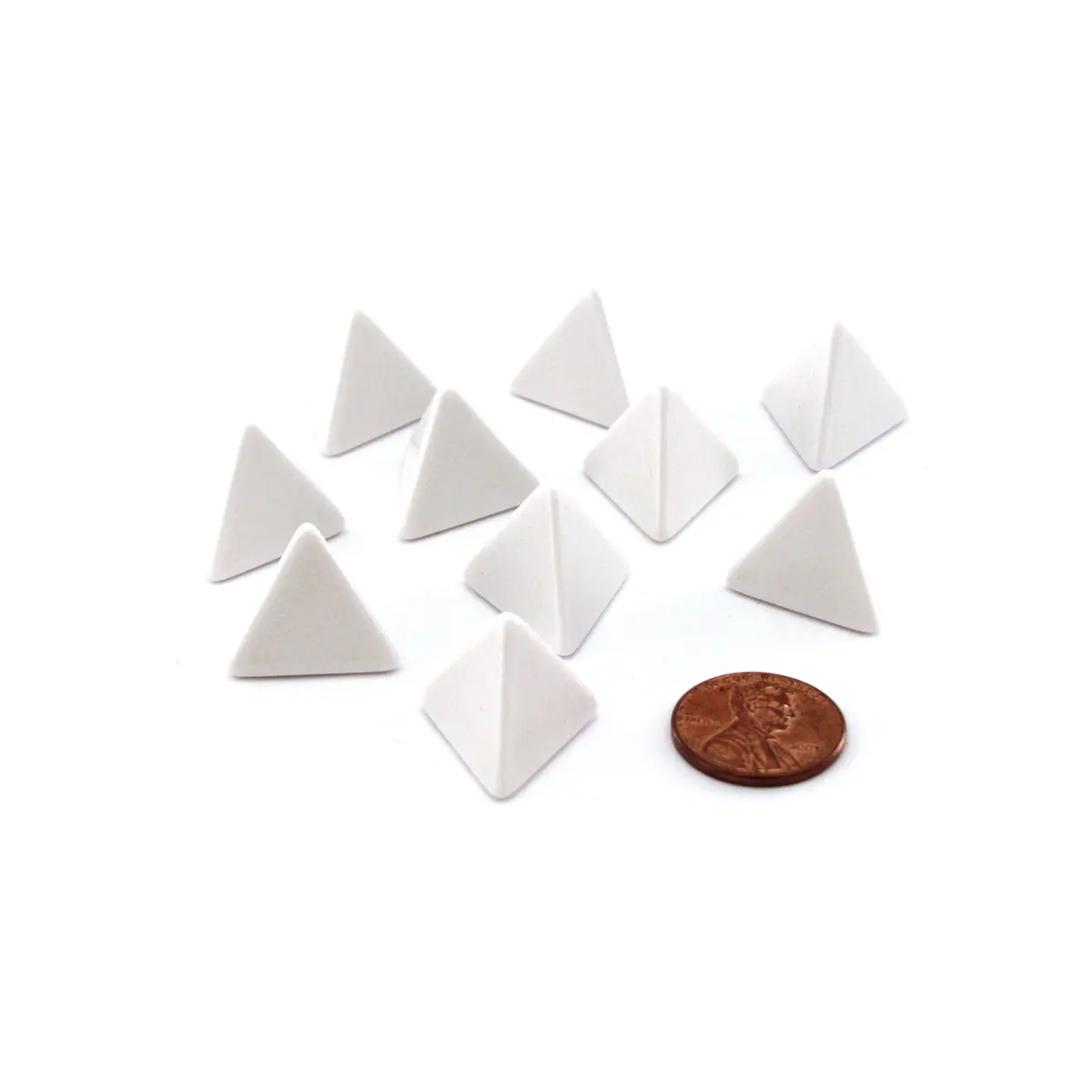 Set of 10 Opaque 4-Sided D4 White 18mm Blank Dice