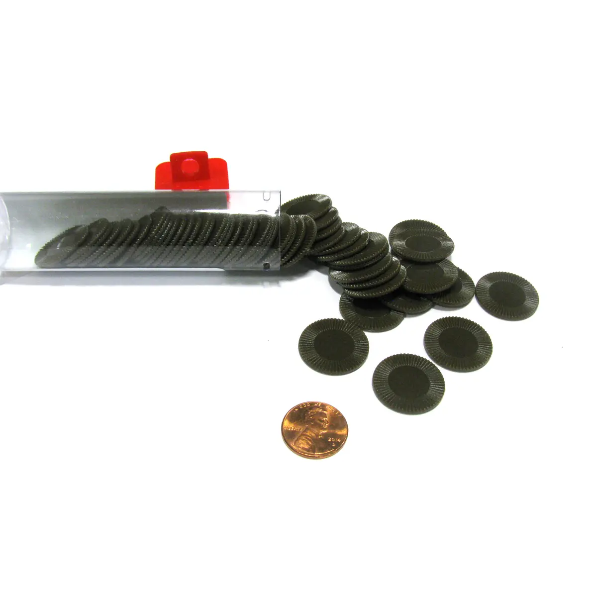 Set of 50 7/8" Easy Stacking Plastic Mini Playing Poker Chips - Brown