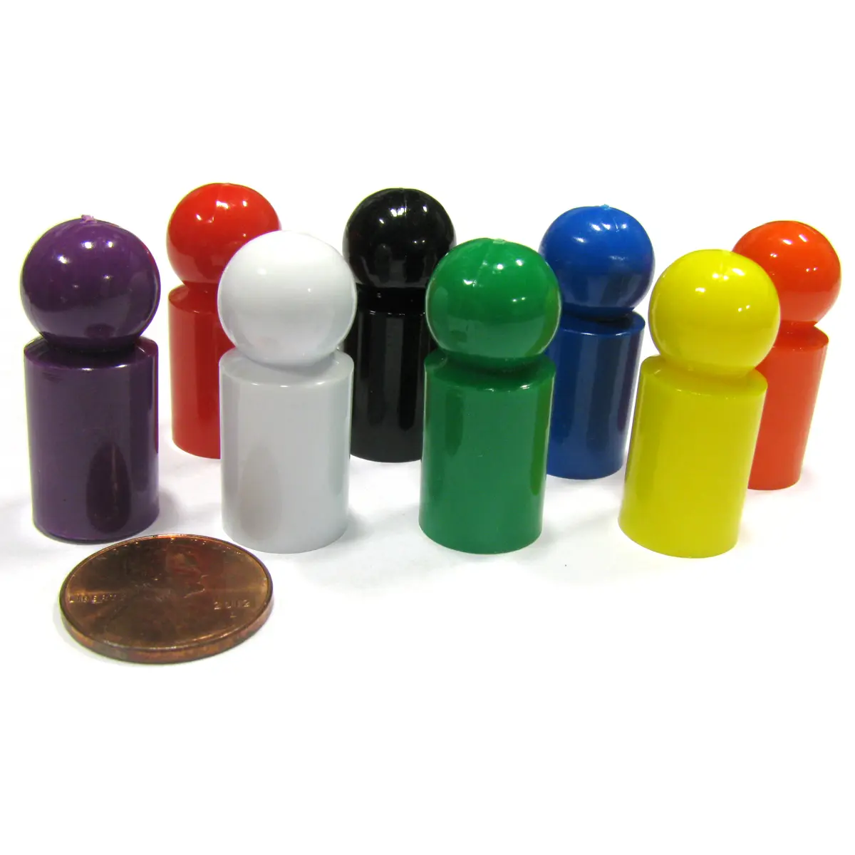 Set of 8 Ball Pawns 30mm Peg Pieces for Board Game Play - Assorted Colors