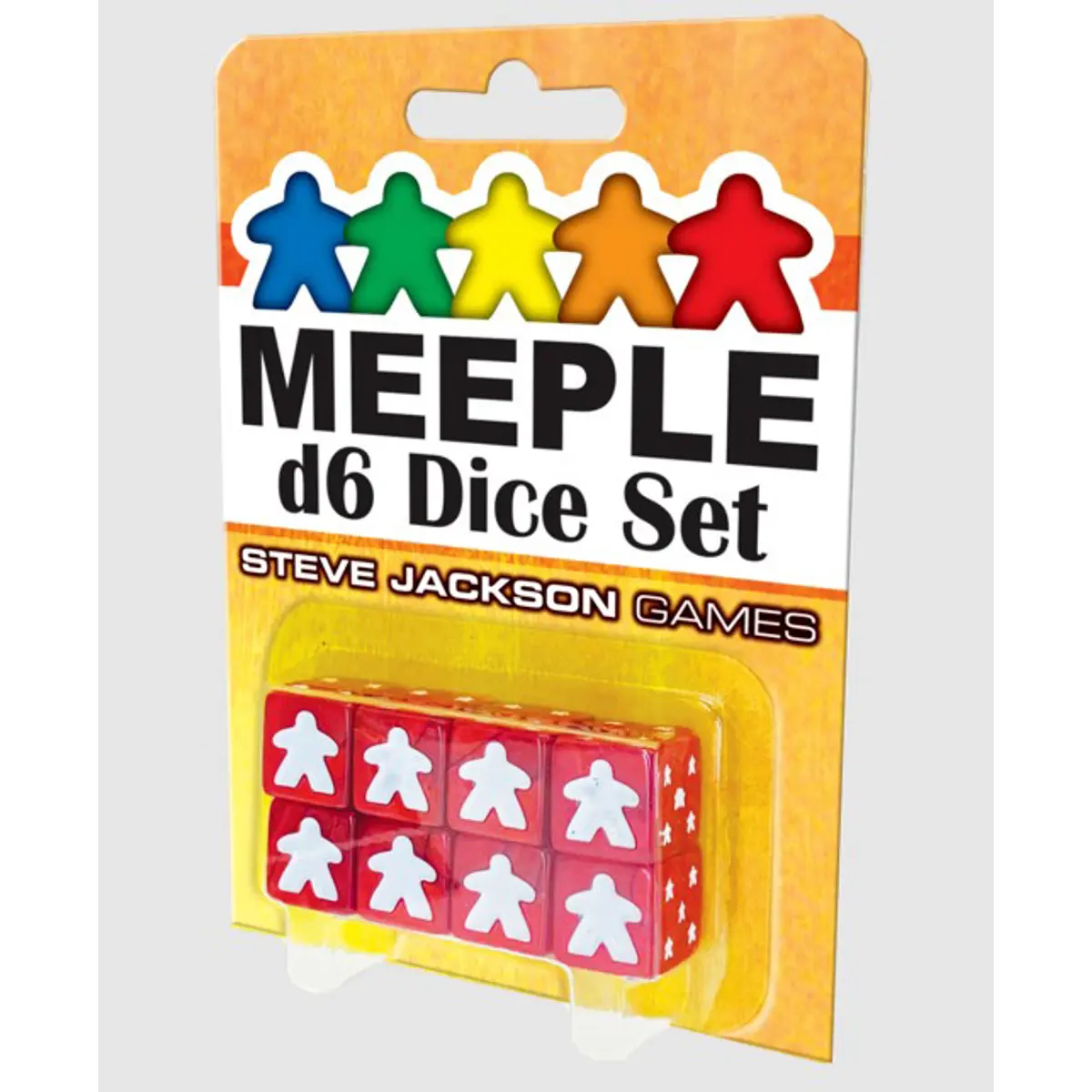 Set of 8 D6 Meeple Dice - Red