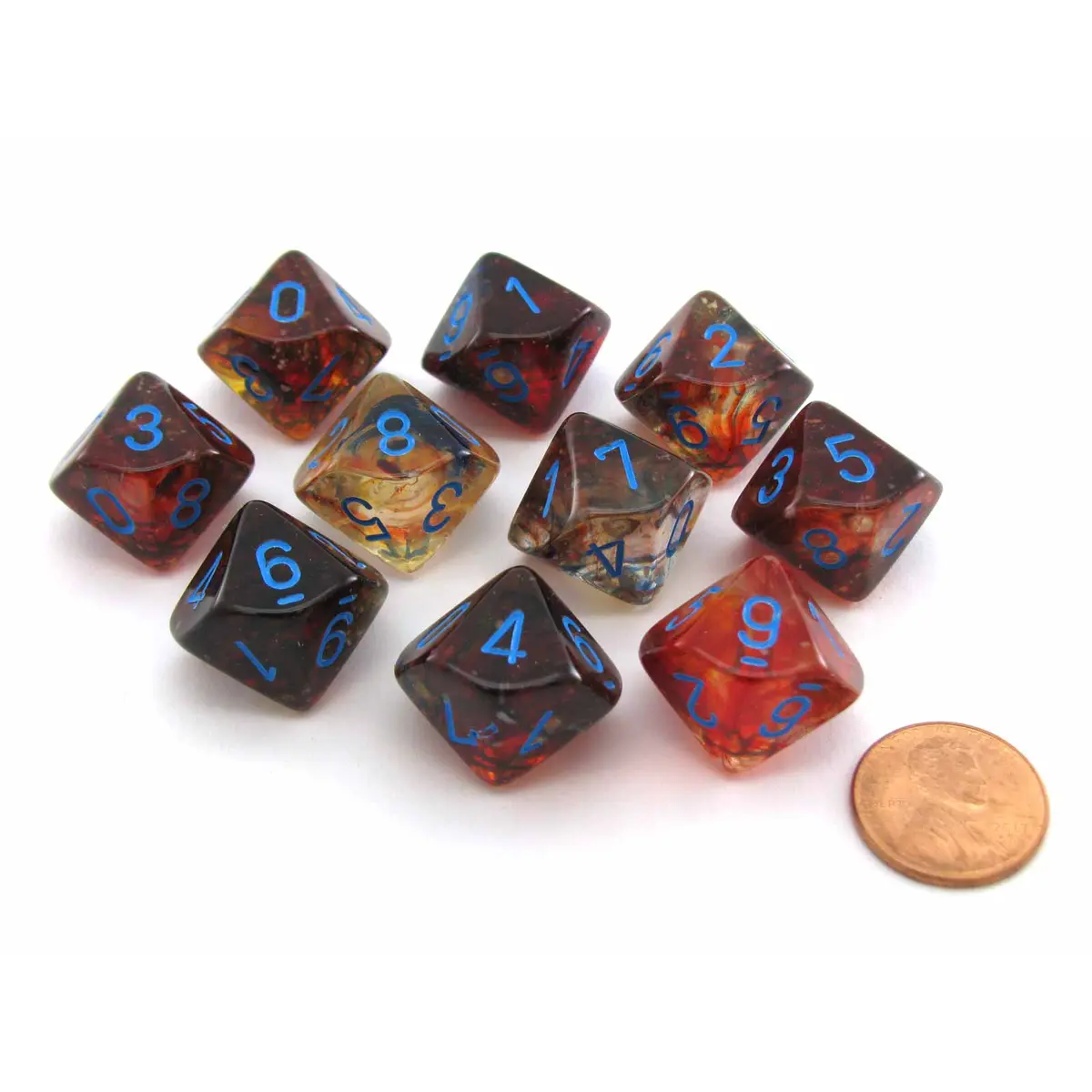 Nebula Primary/blue Luminary Set of Ten d10s