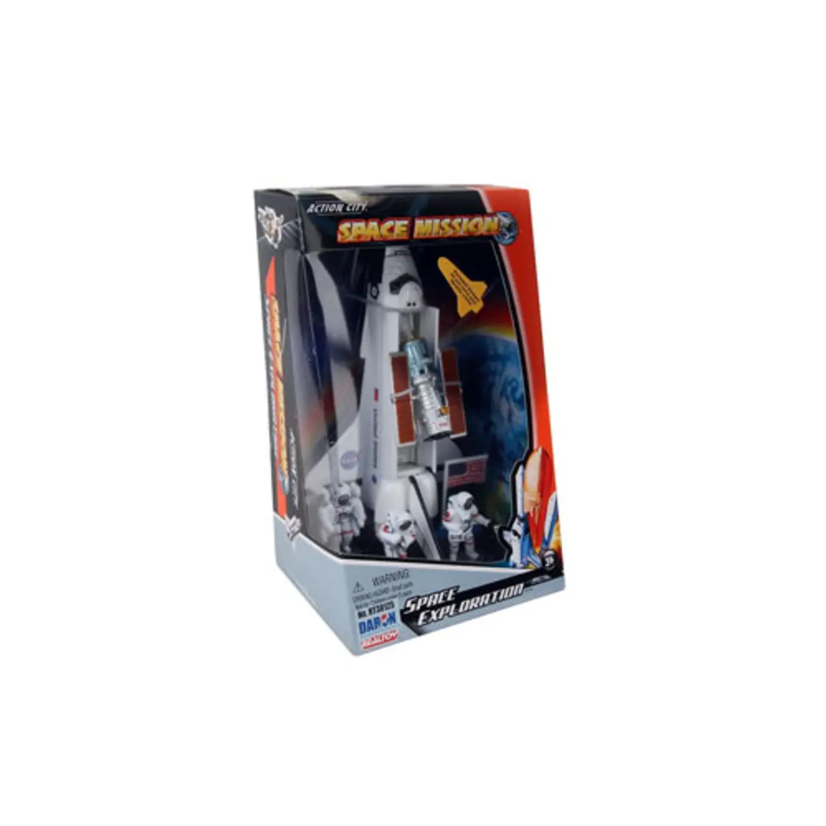 Space Exploration 4 Piece Play Set with Space Shuttle, 3 Figures, and a Flag