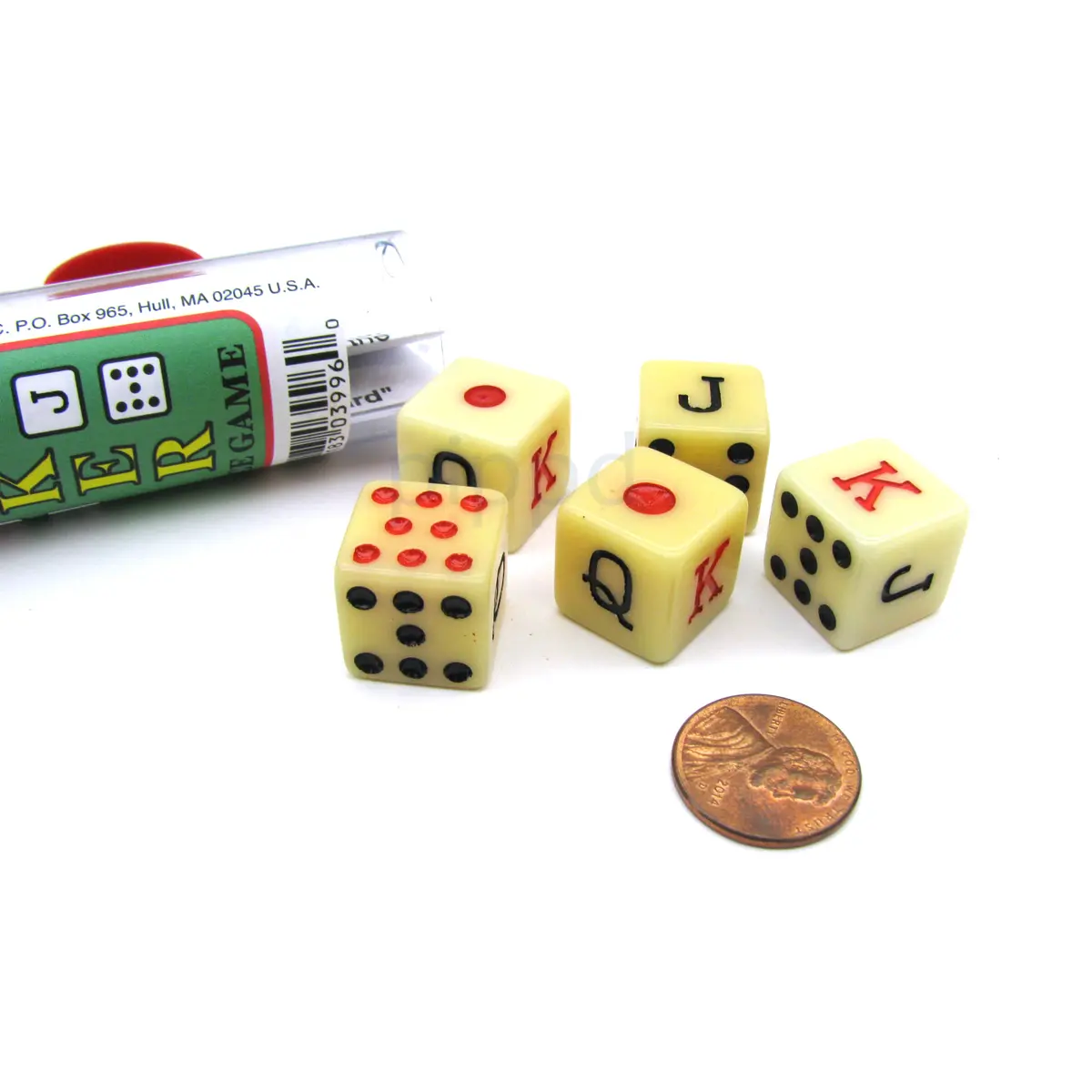 Spanish Poker Dice Game with 5 Dice Travel Tube and Gaming Instructions