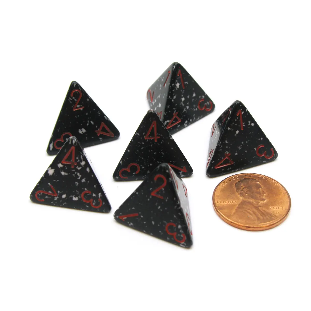 Speckled 18mm 4 Sided D4 Chessex Dice, 6 Pieces - Space