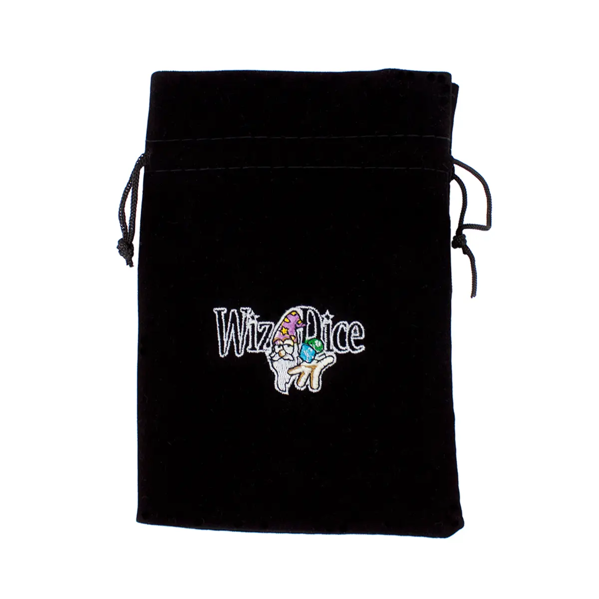 Wiz Dice Large 7" x 5" Embroidered Velour Pouch with Drawstring